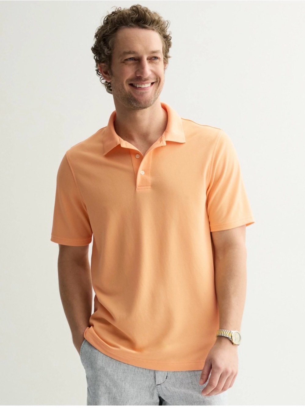 Merona Men's Peach-Orange Polo Shirt